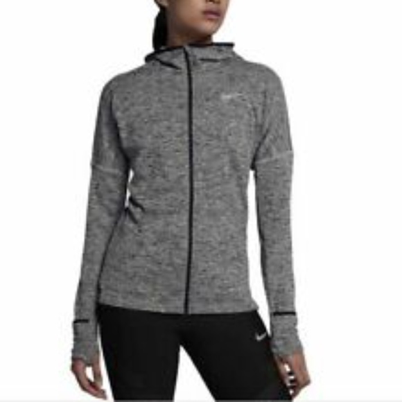 Nike Black Heather Therma Sphere Element L/S ZipRunning Hood XS - Picture 13 of 13